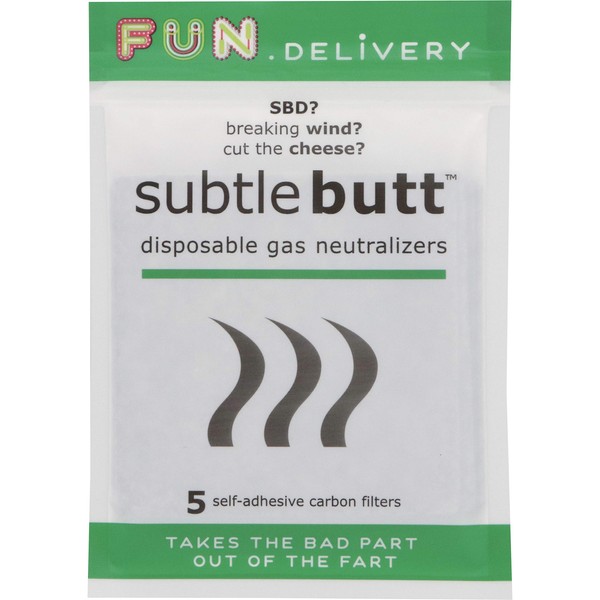 Subtle Butt: disposable gas neutralizers (5 saving graces)