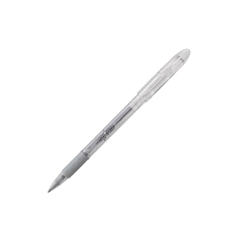 Pentel Sparkle Pop Gel Pen, 1.0mm Bold Point, Silver-Light Silver