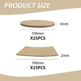 Pack of 15 Round Coasters and 15 Square Coasters, Coffee Coasters, Drink Coasters, Simple Retro Coasters, Suitable for Home, Restaurant and Office