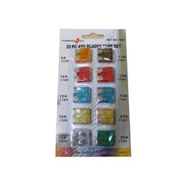 20 PC CAR FUSES 5A (x2) 7.5A (x2) 10A (x4) 15A (x4) 20A (x4) 25A (x2) 30A (x2)