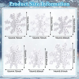 TECHEEL Snowflakes Table Decoration Snowflakes Decoration White Snowflakes Wooden Decoration Winter Snowflake Table Decoration 3D Snowflake Christmas Decoration Table for Christmas and Winter Party