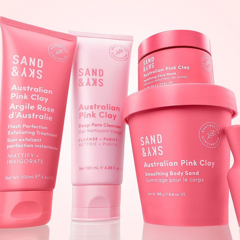 Sand & Sky Australian Pink Clay Smoothing Body Sand 180g