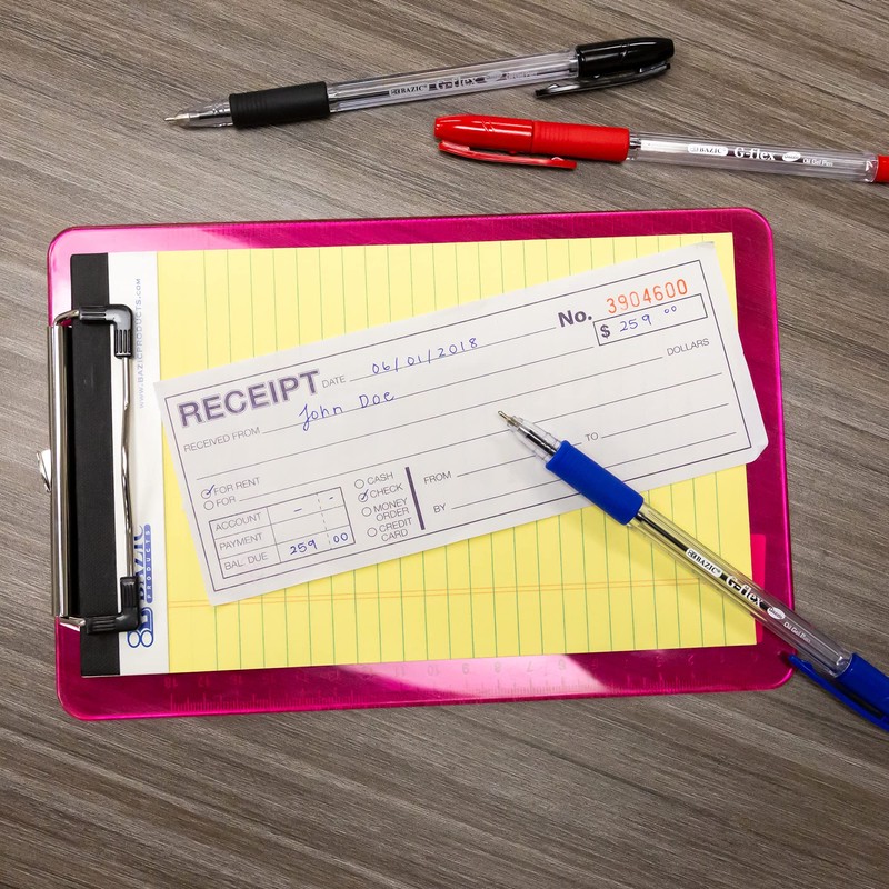 BAZIC PRODUCTS Receipts Book, Money Cash Rent Receipts for Landlords,