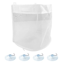 Bathroom Toy Storage,Large Opening Bath Toy Net,Quick Drying Bathtub Lagerung Basket,with 4 Pieces of 4 cm Mushroom Heads with Iron Hooks,Suitable for Bathrooms and Living Rooms