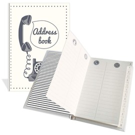 Luxury Pocket Address Book - Vintage Telephone Design- 104 Pages - Size 91mm x 130mm