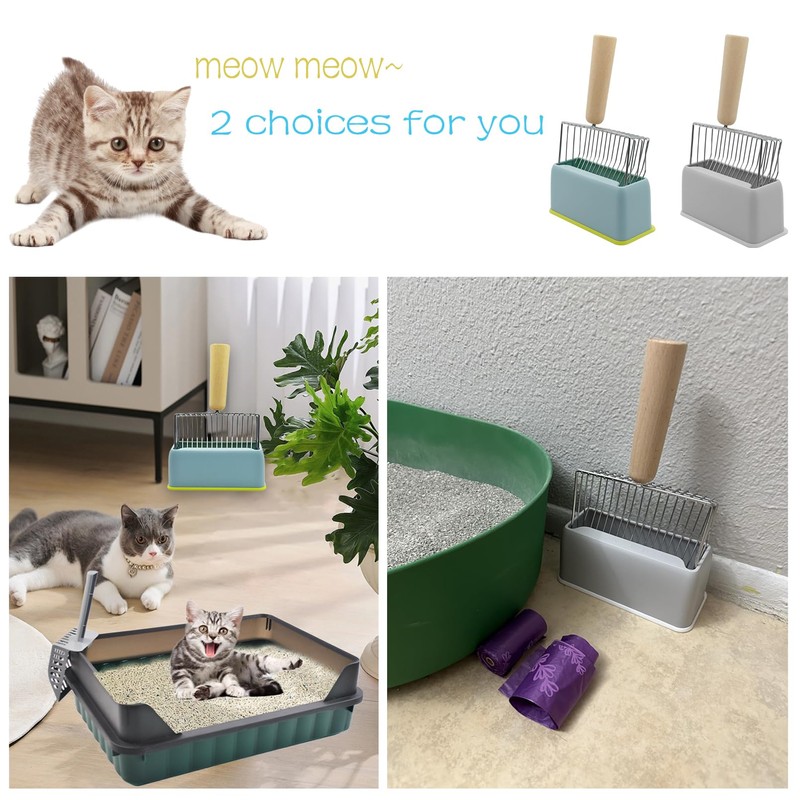 MUYG Stainless Steel Cat Litter Scoop,Cat Litter Scooper with Solid