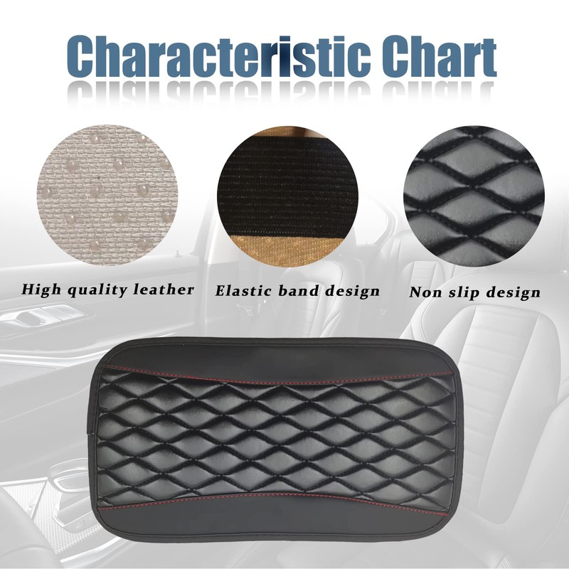 Car Center Console Cover, Universal Leather Waterproof Armrest Seat Box