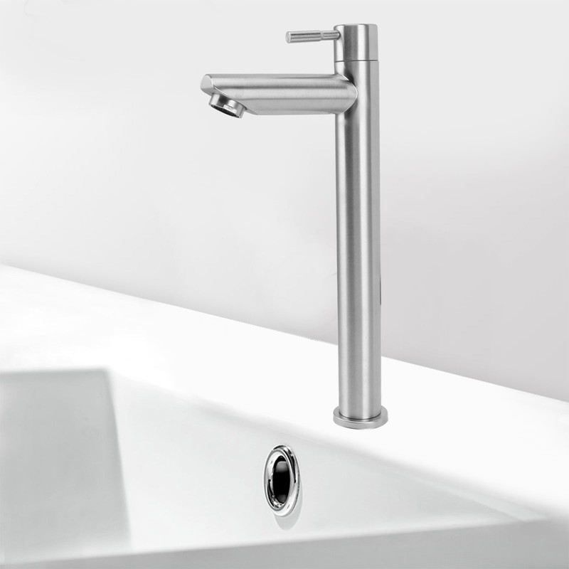 Single Cold Water Kitchen Faucet Stainless Steel Single Hole Bathroom