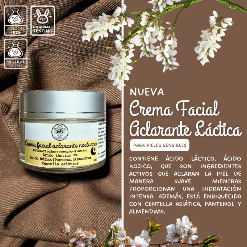 Crema Facial Nocturna Ácido Láctico Y Ácido Kojico 60g