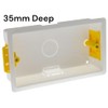 ÉABCON 35mm 2 Gang Dry Lining Back Box, Plasterboard Pattress