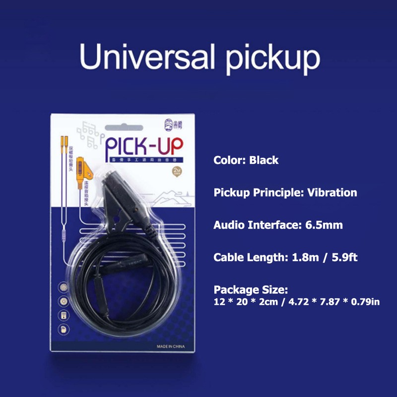 Hluru Magnetic Piezo Pickup Universal No Drilling Double Cartridges Pick-up