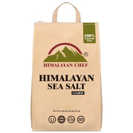 Himalayan Chef Sea Salt, Coarse Grain, 320 Ounces Resealable Bag, Pure & Natural Sun Dried Sea Salt, Unrefined, Gluten Free, Grinder Refill Sea Salts For Daily Cooking & Pickling Salt