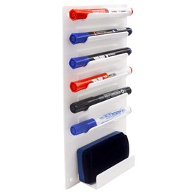 Wall Mount for Dry Eraser Whiteboard Marker with 7 Slots for Pen and Eraser