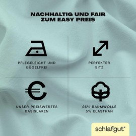 Schlafgut Easy Jersey Elastane Box Spring Fitted Sheet 180 x 200 to 200 x 220 Petrol Light Fitted Sheet Made of Super Soft Cotton with Elastane