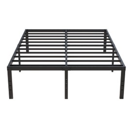 Upcanso 18 Inch California King Bed Frames No Box Spring Need, Platform Cal King Bed Frame with High Storage, Eassy Assembly 3,500 lbs Heavy Duty Bedframes, Black