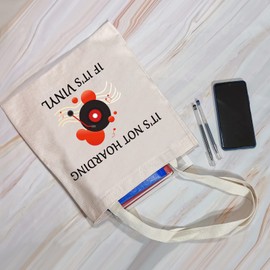 通用 MYSOMY Vinyl Record Tote Bag It's not Hoarding if It's Vinyl Gifts for Vinyl Record Lovers Vinyl Collector Gifts Vinyl Lover Gifts (not Hoarding if It's Vinyl TB)
