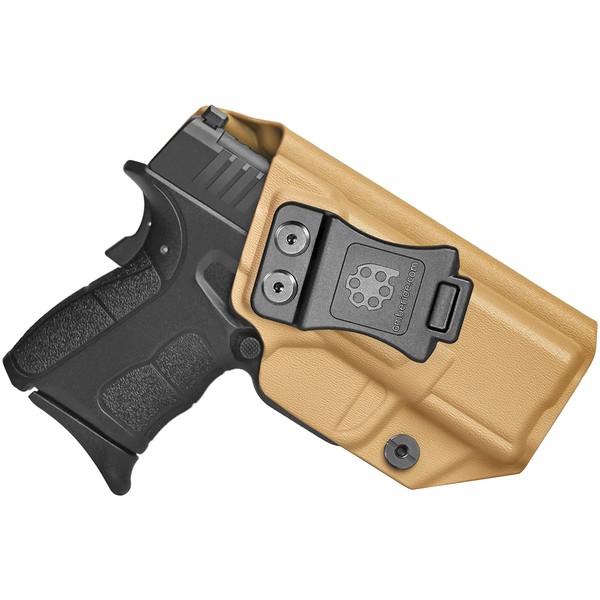 Amberide IWB KYDEX Holster Fit: Springfield XD-S 3.3" & XD-S MOD.2 3.3" Pistol | Inside Waistband | Adjustable Cant | US KYDEX Made (Coyote Brown, Right Hand Draw (IWB)