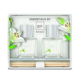 ipuro Essentials Room Fragrance White Lily - Room Fragrance Set for a Floral-Delicate Room Climate - Air Freshener with High-Quality Ingredients (2 x 50 ml)