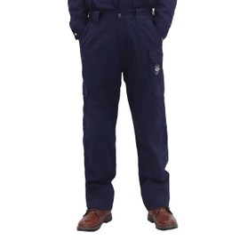BOCOMAL Men's FR Cargo Pants Flame Resistant Pants Midweight 7.5oz Navy (7 Pockets) Multi-Pockets FR Pants