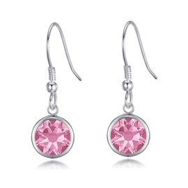 Philip Jones Pink Crystal Drop Earrings Created with Zircondia® Crystals