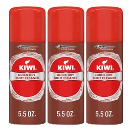KIWI Quick Dry Boot Cleaner, Use for Dirt on Outdoor Shoes, Boots and More, Spray Bottle, 5.5 Oz, Pack of 3