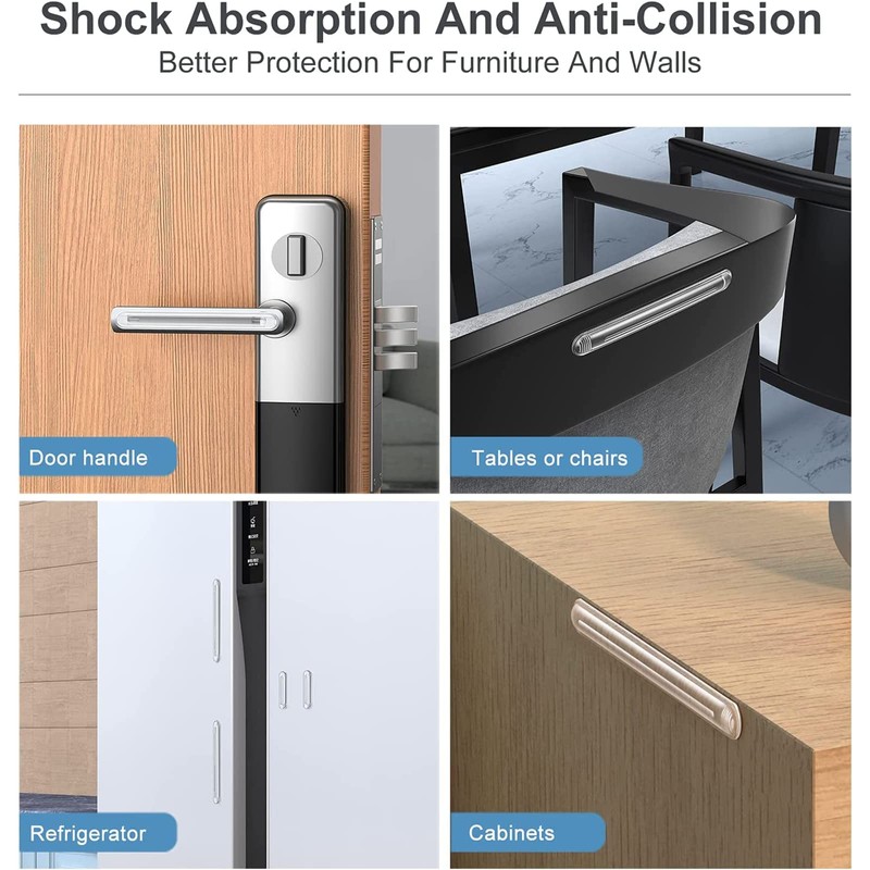 APKULEEP Clear Furniture Bumpers, Self Adhesive Rubber Bumpers, Door Stoppers
