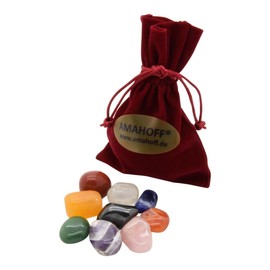 Healing Stones Set (9 Pieces) – 2-3 cm Large Gemstones – Ideal for Starter – Includes a Beautiful Bag and Description