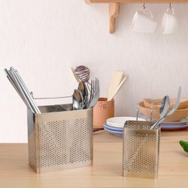 DIZLAS Chopsticks Stand, Chopstick Holder, Stainless Steel, Cutlery Stand, Drainer, Kitchen (L(6.1 x 6.1 x 3.3 x 3.3 x 3.3 inches (15.5 x 15.5 x 8.5 ))
