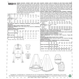 McCall's Pattern Company M6911 Misses' Bolero, Corset, Skirt and Overskirt Sewing Template, Size A5