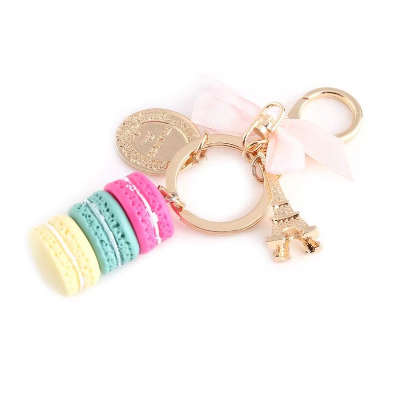 HEEPDD Creative Keychain,Macaroon Keychains Alloy Mini Eiffel Tower Pendant Keyring(Total