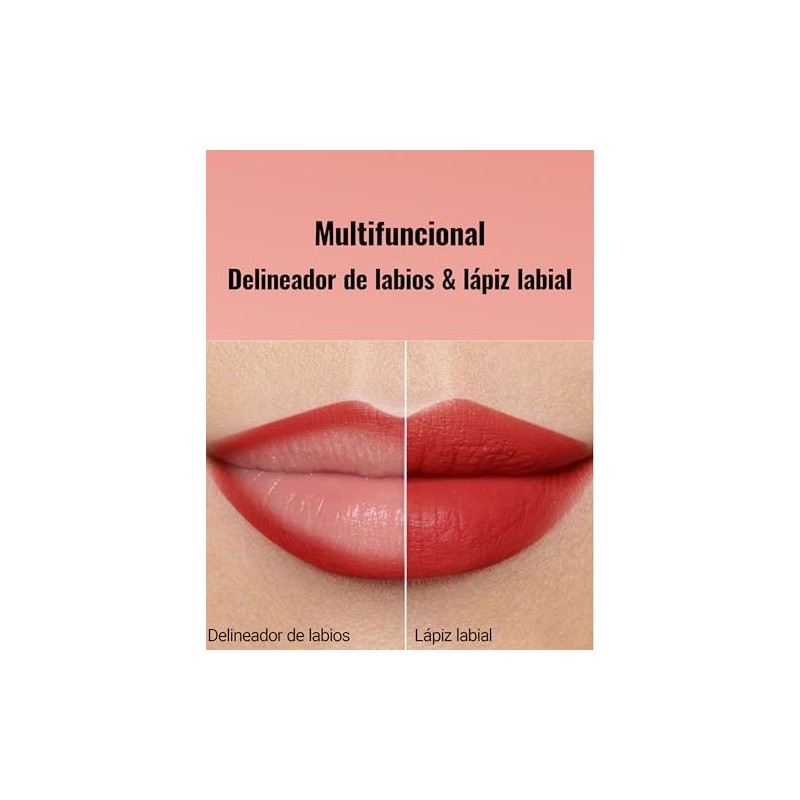Erinde Lápiz Labial Mate, Delineador Labial Cremoso de Larga Duración,