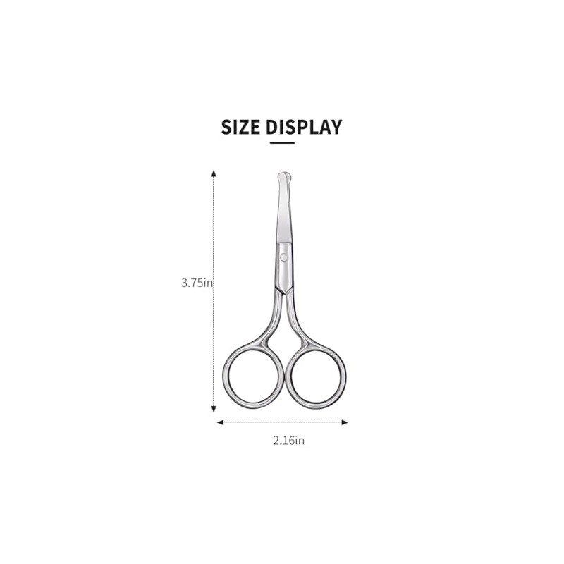 AsonTao Small Round Tip Nose Hair Scissors, Professional Grooming Scissors