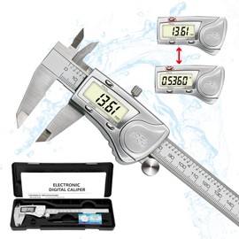 NORTOOLS Digital Caliper Measuring Tool,150mm/ 6” Stainless Steel IP54 Waterproof Electronic Micrometer Caliper with Large LCD Display for Jewelers, Woodworkers