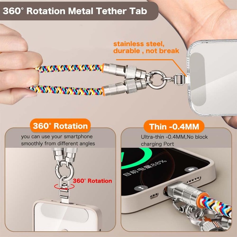 Turkalla Phone Lanyard Built-in USB-C to USB-C Fast Charging Cable,