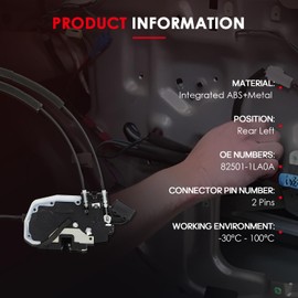 cciyu Door Lock Actuator Rear Driver Side for INFINITI QX56 2011-2013,QX80 2014 2015 2016-2019, for Nissan for Armada 2017 2018 2019-2020 82501-1LA0A