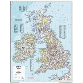 National Geographic Maps: British Isles Wall Map - Compact - 21 x 16 inches