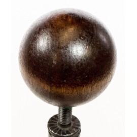 Walnut Dark Lamp Finial Wood Ball 1.45" h