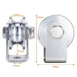 KCNOFNC Pulley with 2 Ball Bearings, Stainless Steel Fitness Pulley, Pulley for 12 mm Ropes, Steel Cable, Load Capacity 500 kg, Pack of 2