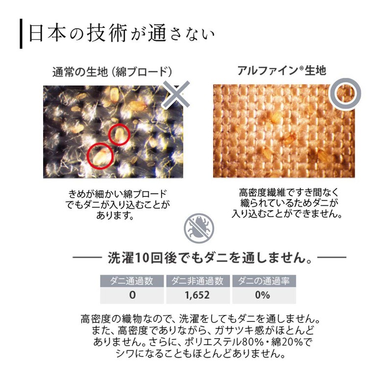 エムール 掛け布団カバー シングル 日本製 防ダニ 洗える 薬剤不使用 全15色 東洋紡アルファイン ベージュ