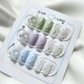Embo Jelly Bear Handmade Nail Tip - Almond / 엠보 젤리 곰돌이 수제네일팁 - 아몬드