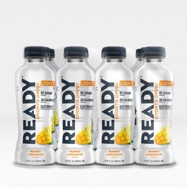 Ready® Sports Drink Light, Low Calories, No Added Sugars, Real Food Carb Source for Energy, Four Electrolytes for Hydration, Super Fruits, B Vitamins, 16.9 Fluid Ounces, 12 Pack (16.9 oz, Mango Lemonade)