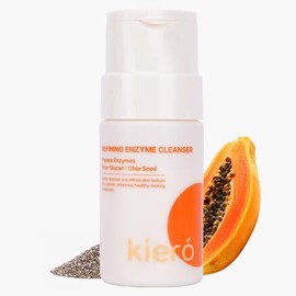 KIERO - Limpiador Facial Enzimático en Polvo - Espuma Limpiadora Facial con Enzimas de Papaya, Beta-Glucano y Chía - Piel Grasa, Mixta y Sensible - Ex