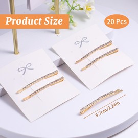 20 Pieces Gold Rhinestone Bobby Pins Set, Decorative Diamond Fancy Hair Pins, Sparkly Crystal Hair Clips Barrettes for Women Girl Wedding Bridal Hairstyles Accessories (Gold Rhinestone)