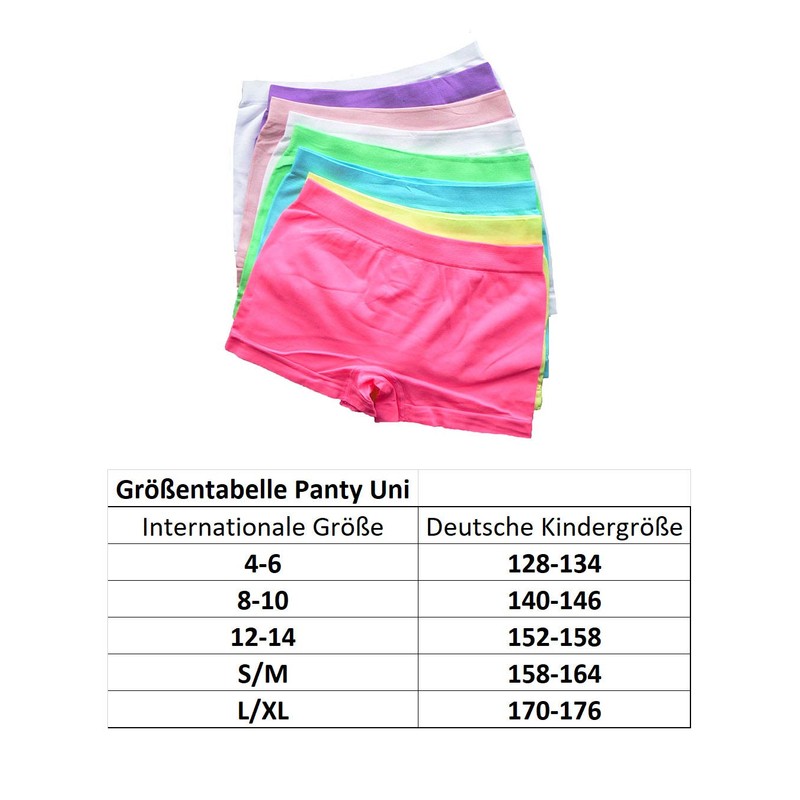 LisaModa Girls' Panty Pack of 4 Seamless Colourful, Plain black