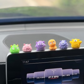 Little Monster Car Dashboard Decor, 8PCS Spooky Rear View Mirror Accessories, Funny Mini Ornament Halloween Party Decorations, Interior Accessories for Home Desk
