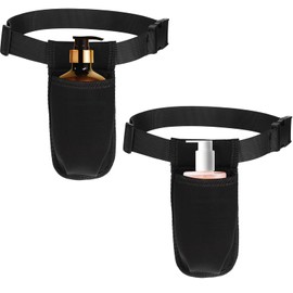 DAWZMR 2 PCS Black Portable Massage Lotion Holster, Adjustable Massage Oil Bottle Belt