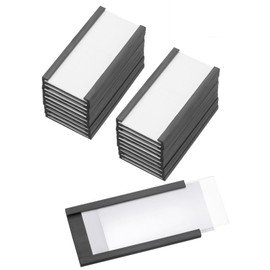 PATIKIL Magnetic Label Holder 2" x 1" with Paper Inserts, 25 Pcs C Channel Magnetic File Cabinet Labels Shelf Data Card Holder Signs for Metal Racks Shelves Whiteboard Tool Box