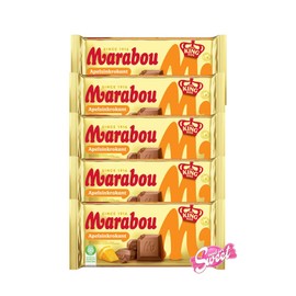 5x Marabou Apelsin Crocant 220g with Orange Aroma and Crispy Caramel