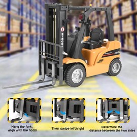 KidsFaves Giant Remote Control Forklift 1:10 Scale 13 Inches Tall 8-Channel Full-Featured Forklift Construction Toy Truck Rc Truck Toy Birthday Gift Idea for Kid