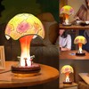 Joogour Painting Mushroon Lamp, Boho Mushroom Night Light，Retro Mushroom Table Lamp for Bedrooms Living Room Home Mushroom Decor Night Lamp